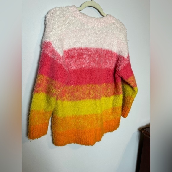 Anthropologie Simone Striped Wool Blend Fuzzy Knit Pullover Sweater XS Rainbow - Picture 12 of 12